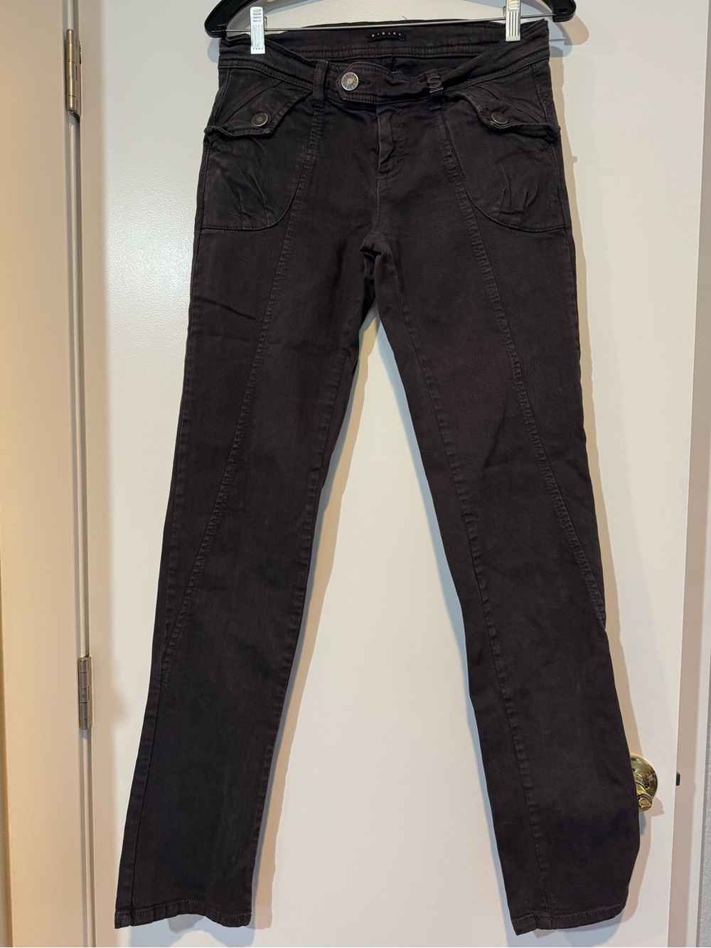 Vintage Sisley Y2K Low Rise Utility Moto Pants Faded Black